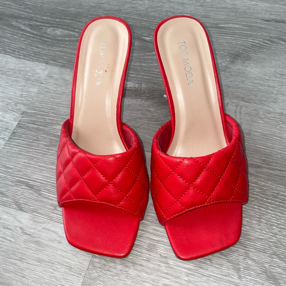 Square toe heels
